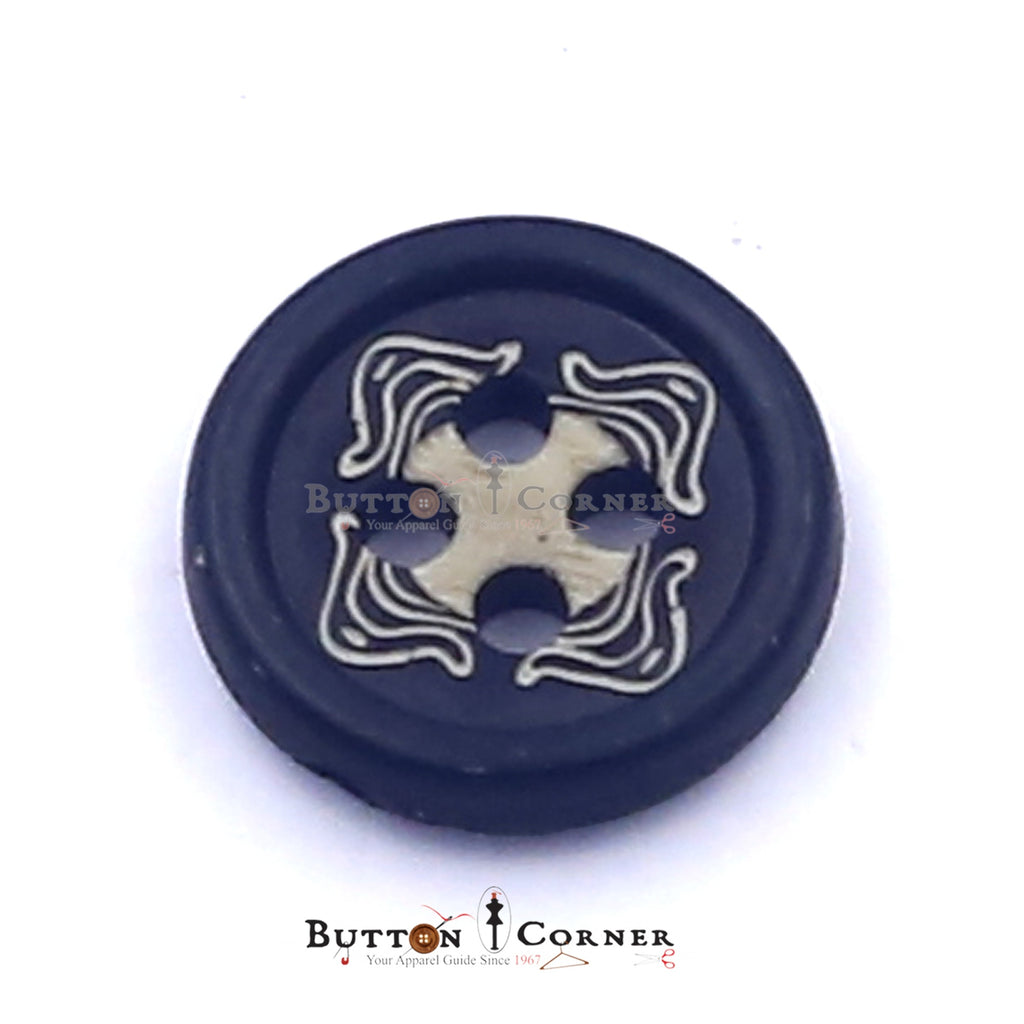Cross Print 4 Hole Plastic Shirt Button