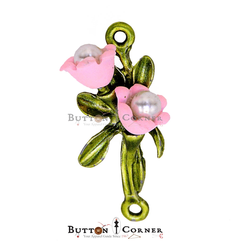 Double Rose Flower With Pearl