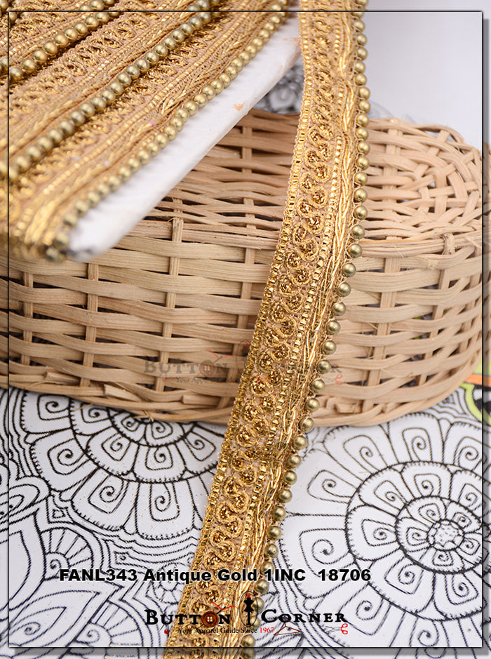 Fancy Metallic Yarn Gota Lace