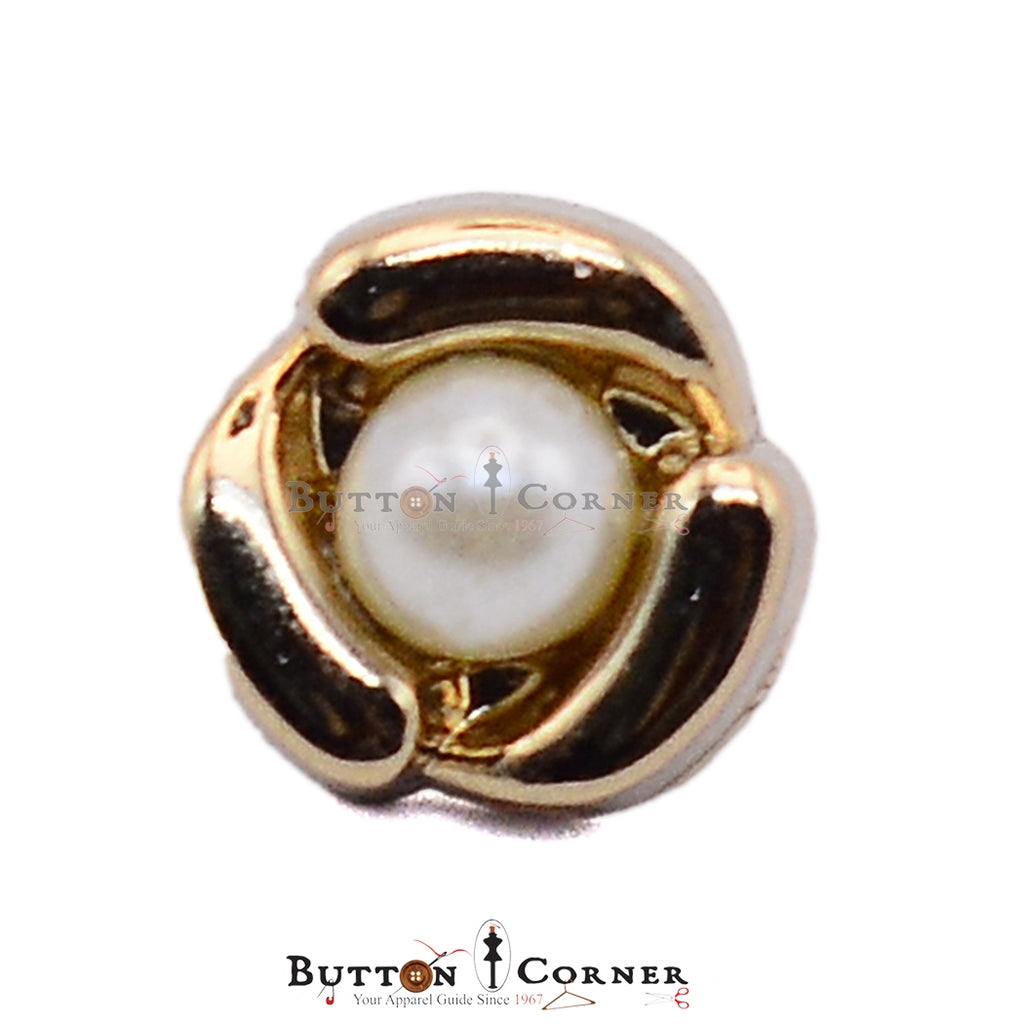 Center Pearl Metal Shirt Button
