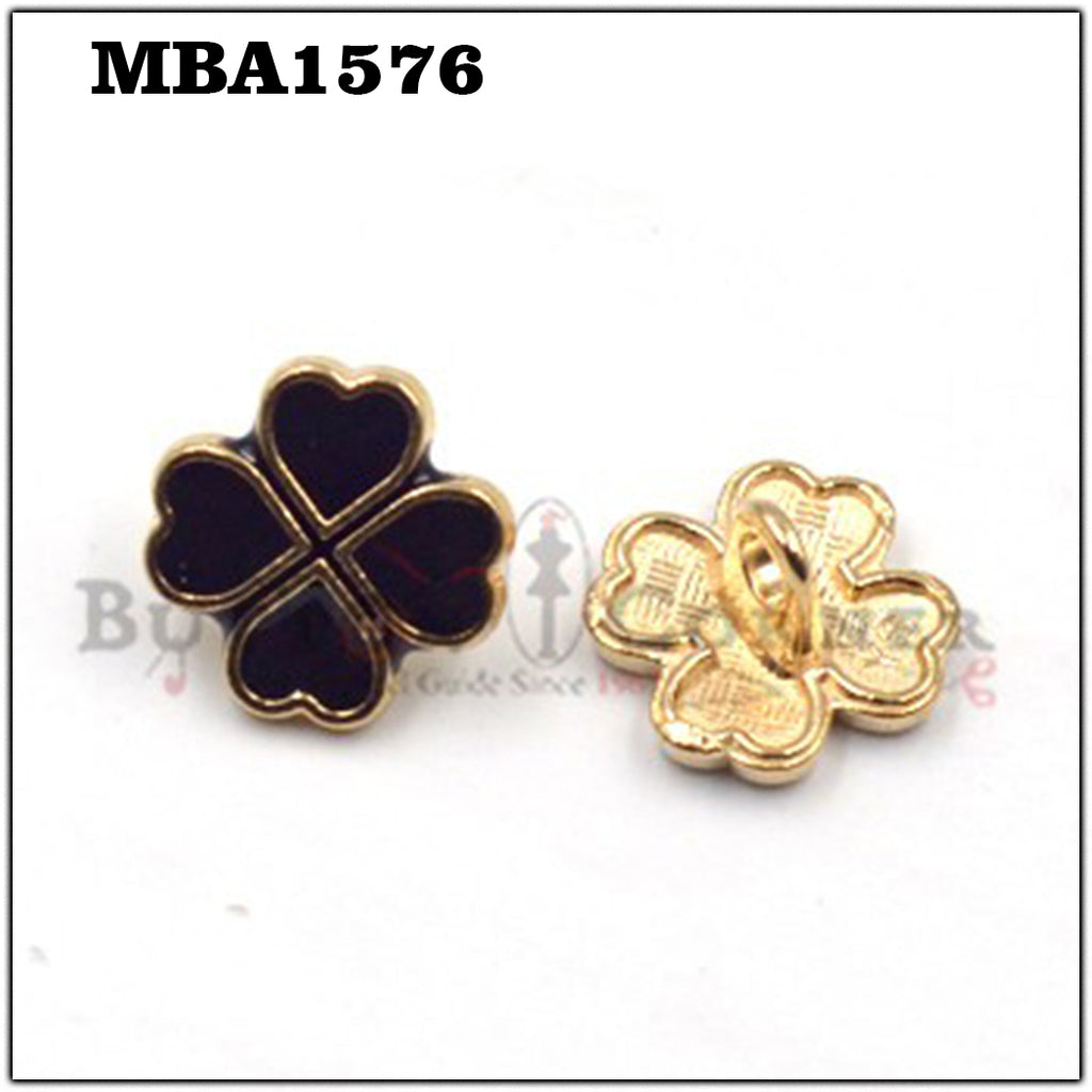 Heart Shape Flower Metal Shirt Button