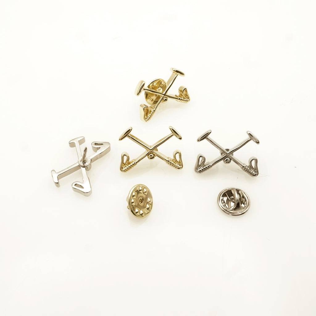 Crossed Polo Mallets Lapel Pin