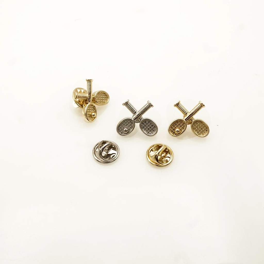 Crossed Tennis Rackets Lapel Pin