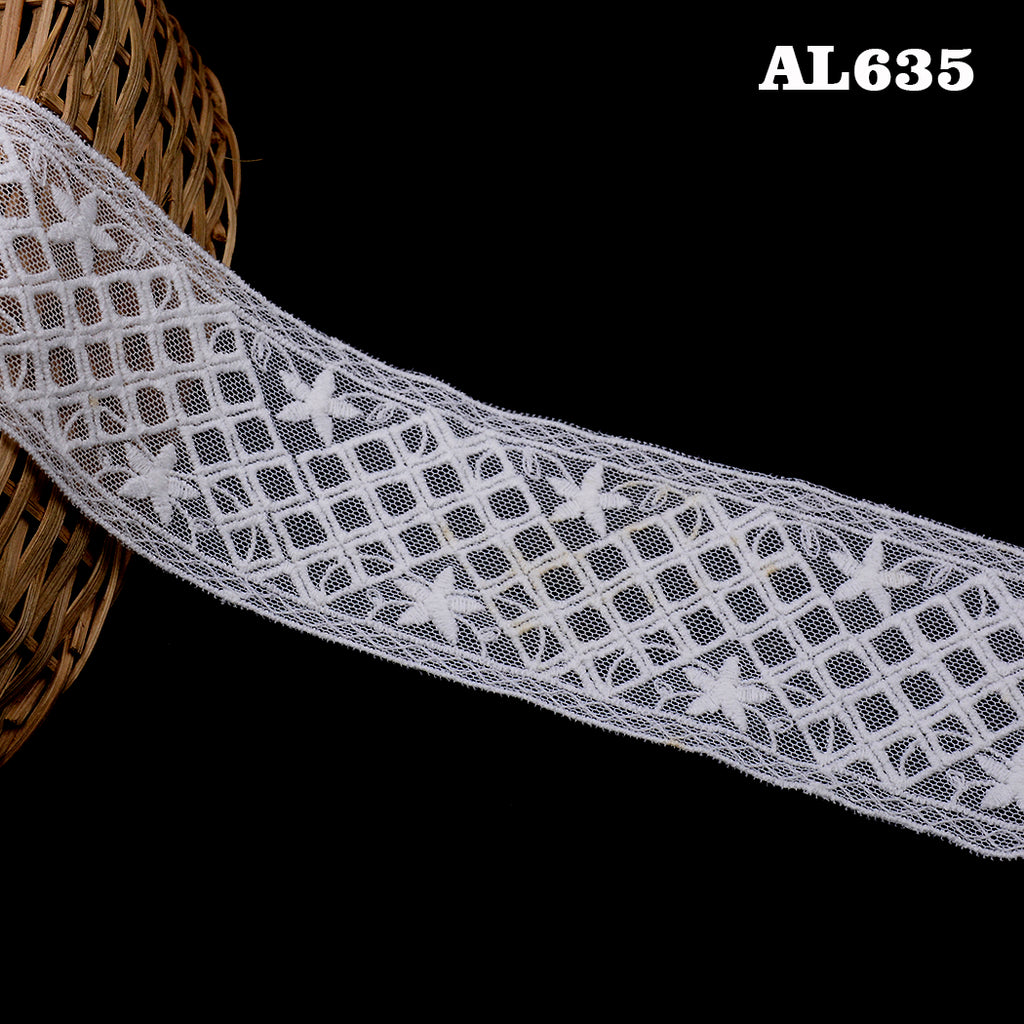 2 Side Border Embroidery Net Lace