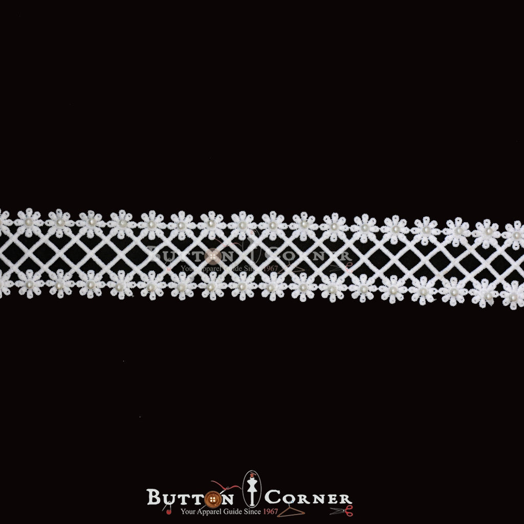 Double Side Border Lace With Pearl