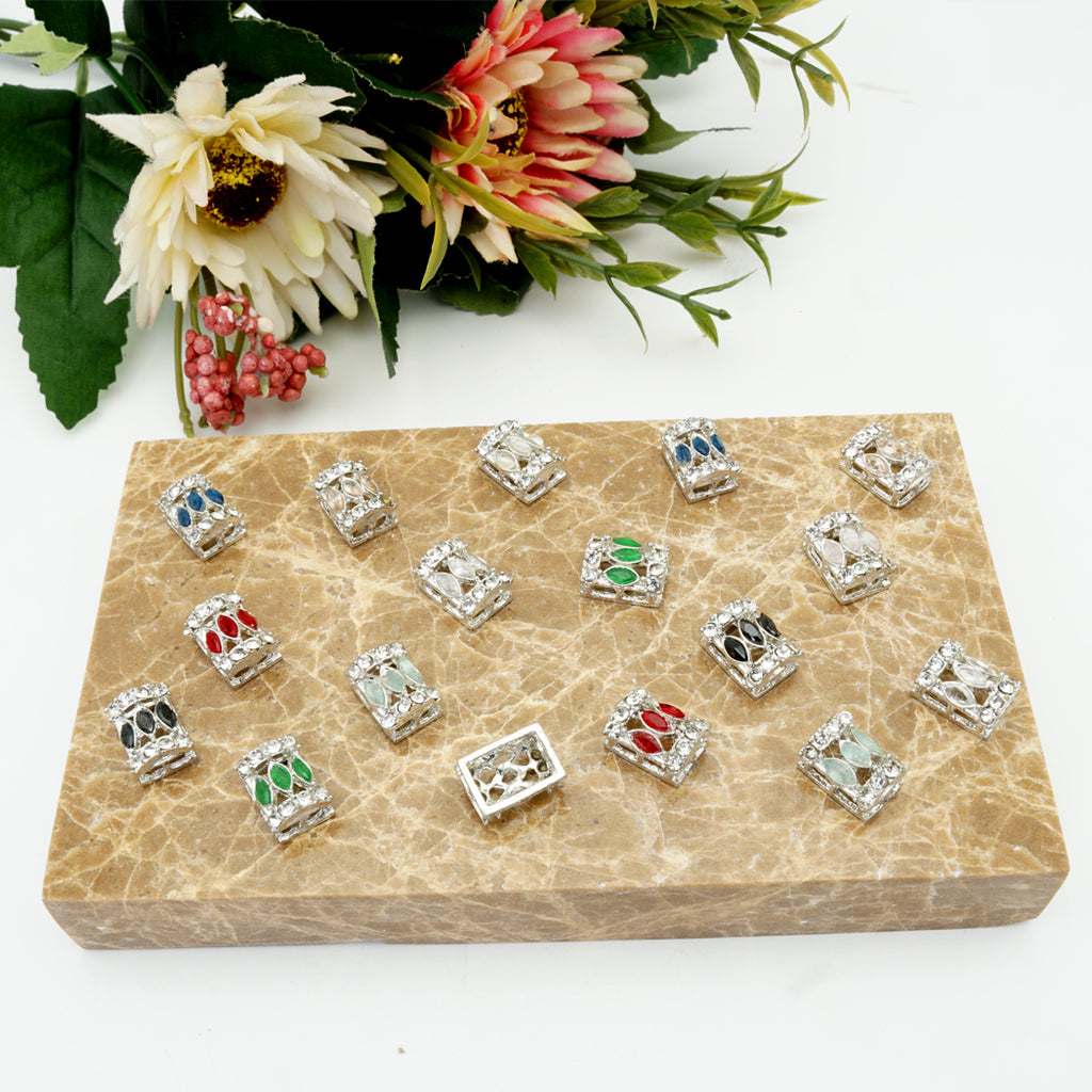 Silver Base Fancy Kundan Button
