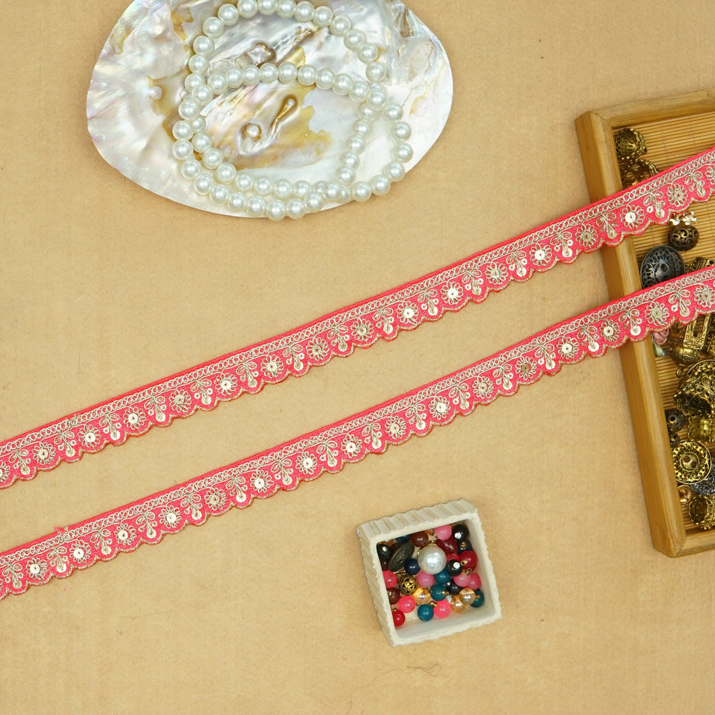 Fancy Metallic Yarn Sequence Lace