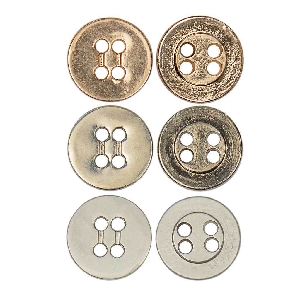 Flat Metal Shirt Button
