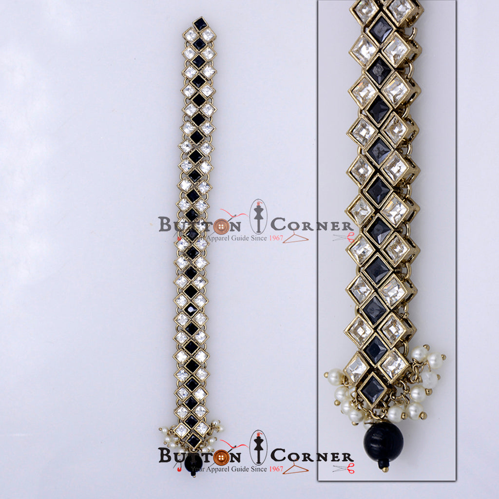 Fancy Kundan Button Patti