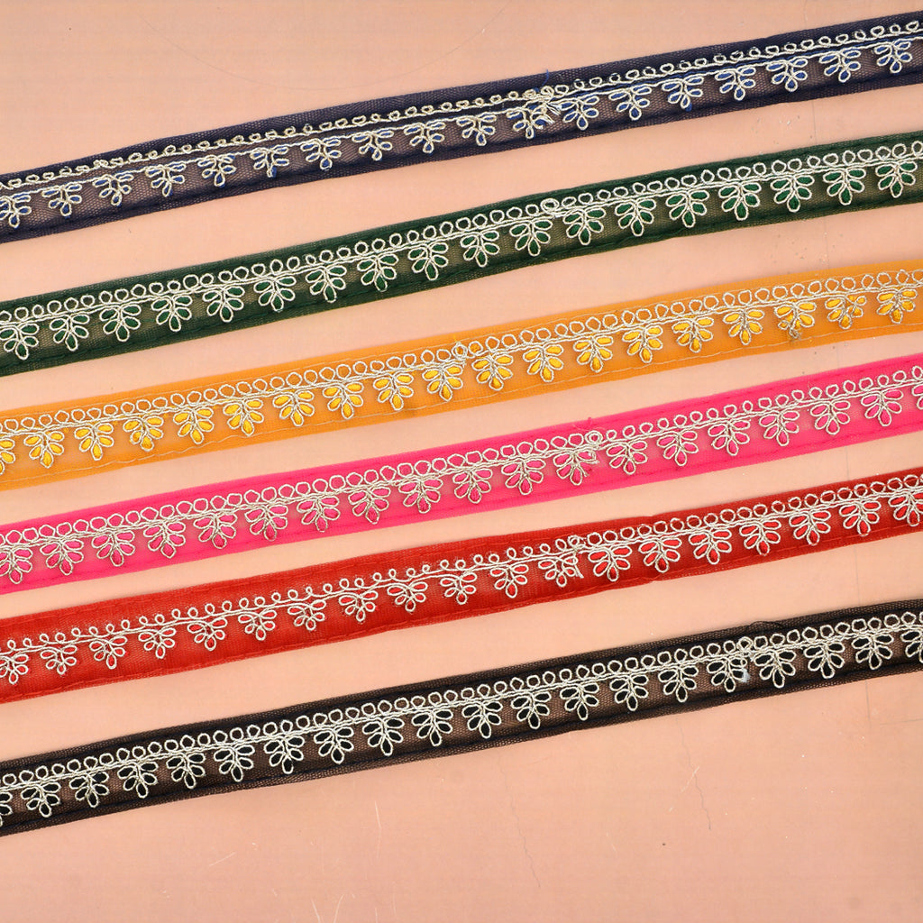 Fancy Metallic Yarn Embroidery Net Lace