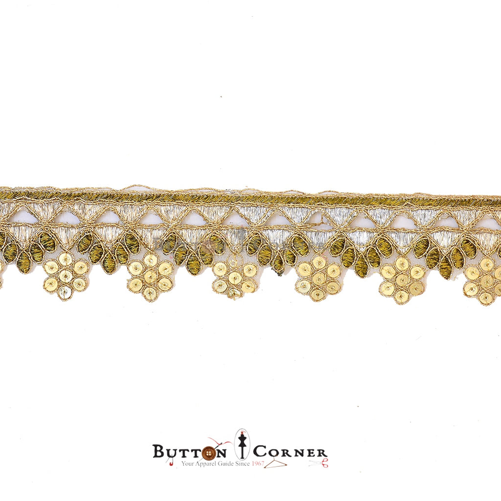 Fancy Metallic Yarn Gota Lace