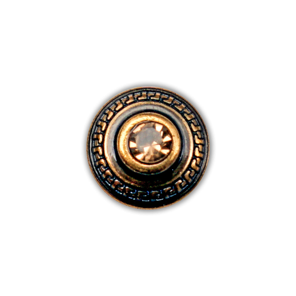 Border Design Center Stone Metal Button