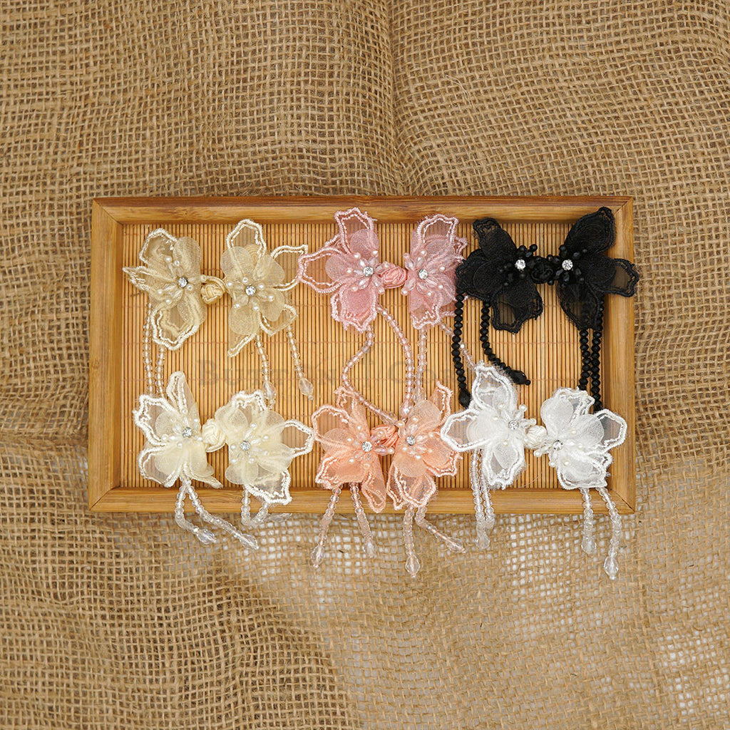 Fabric Covered Flower Chinese Button