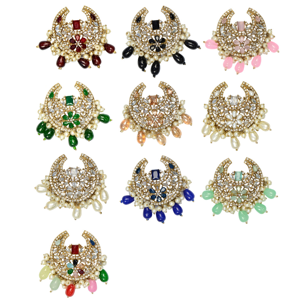 Gold Base Fancy Kundan Button