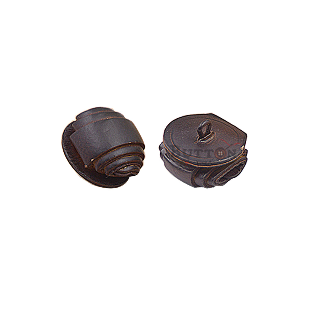 Handmade Leather Design Wood Button