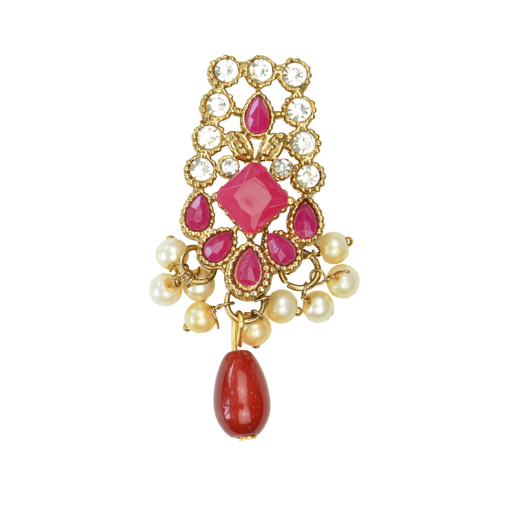 Fancy Button With Hanging Pearls