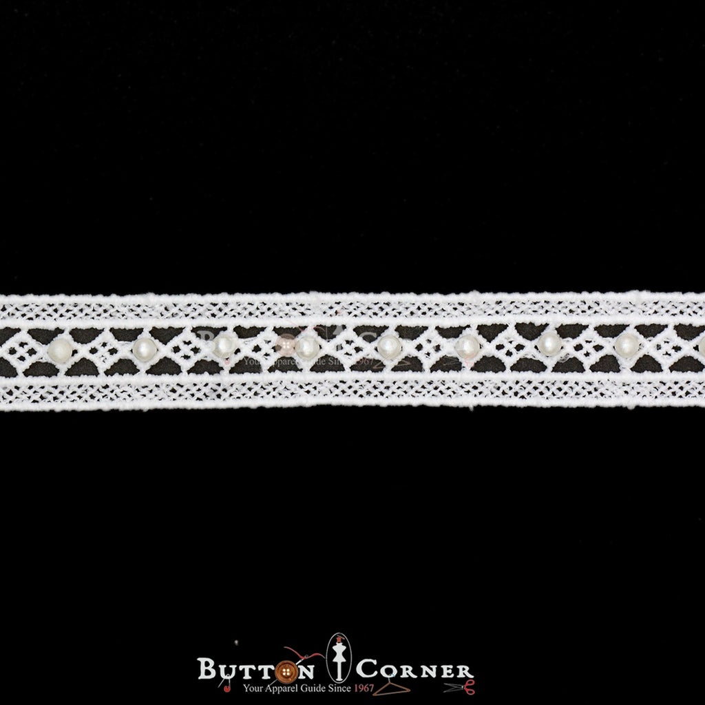 Double Side Border Lace With Pearl