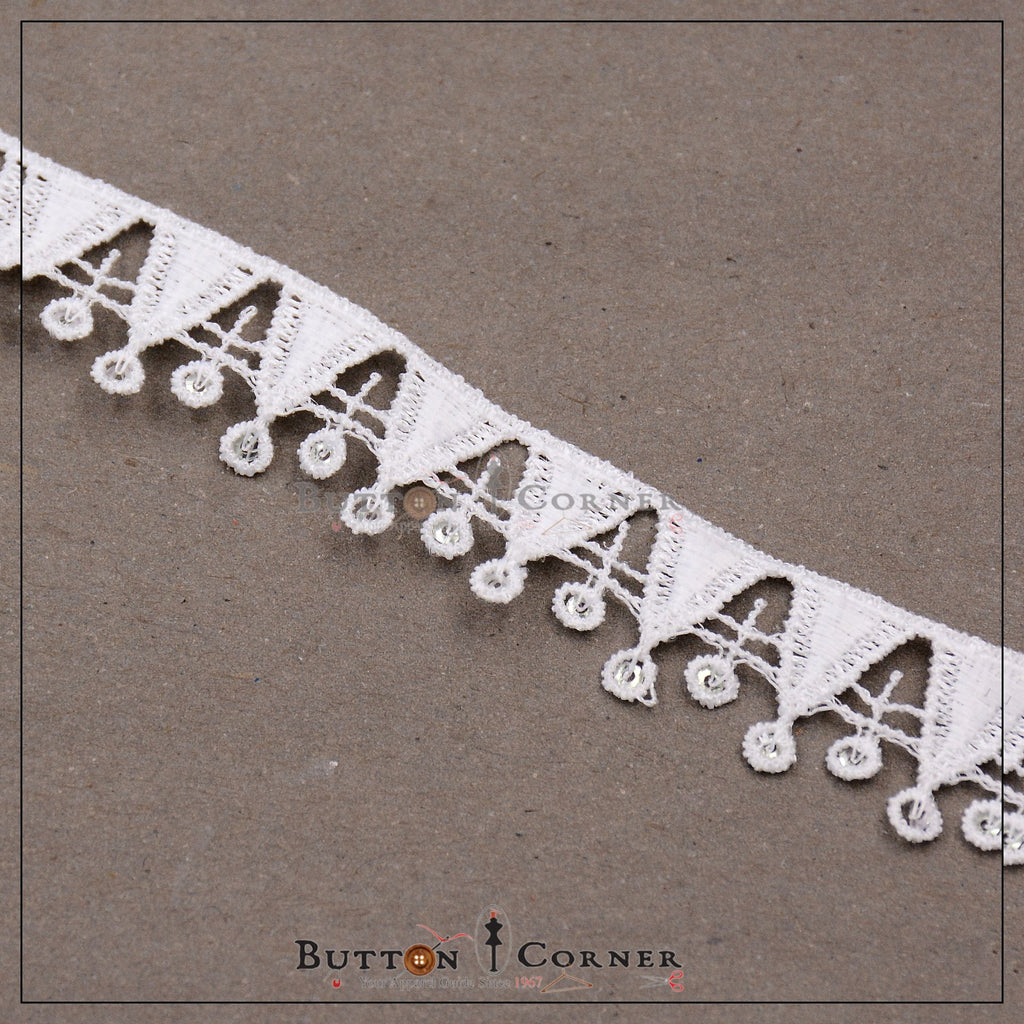 One Side Border Shuttle Sequence Lace