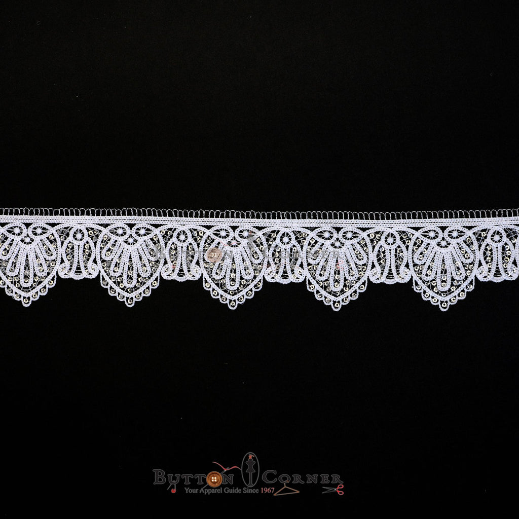 One Side Border Shuttle Sequence Lace