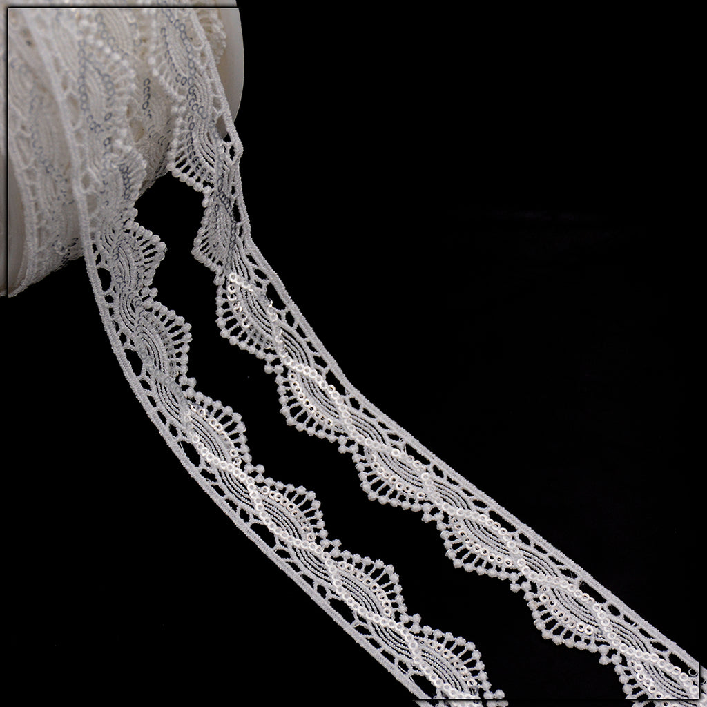 One Side Border Shuttle Sequence Lace