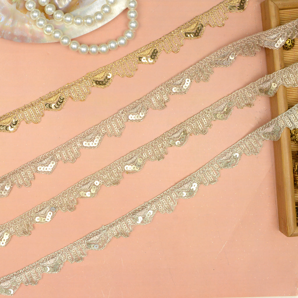 Fancy Metallic Yarn Sequence Lace