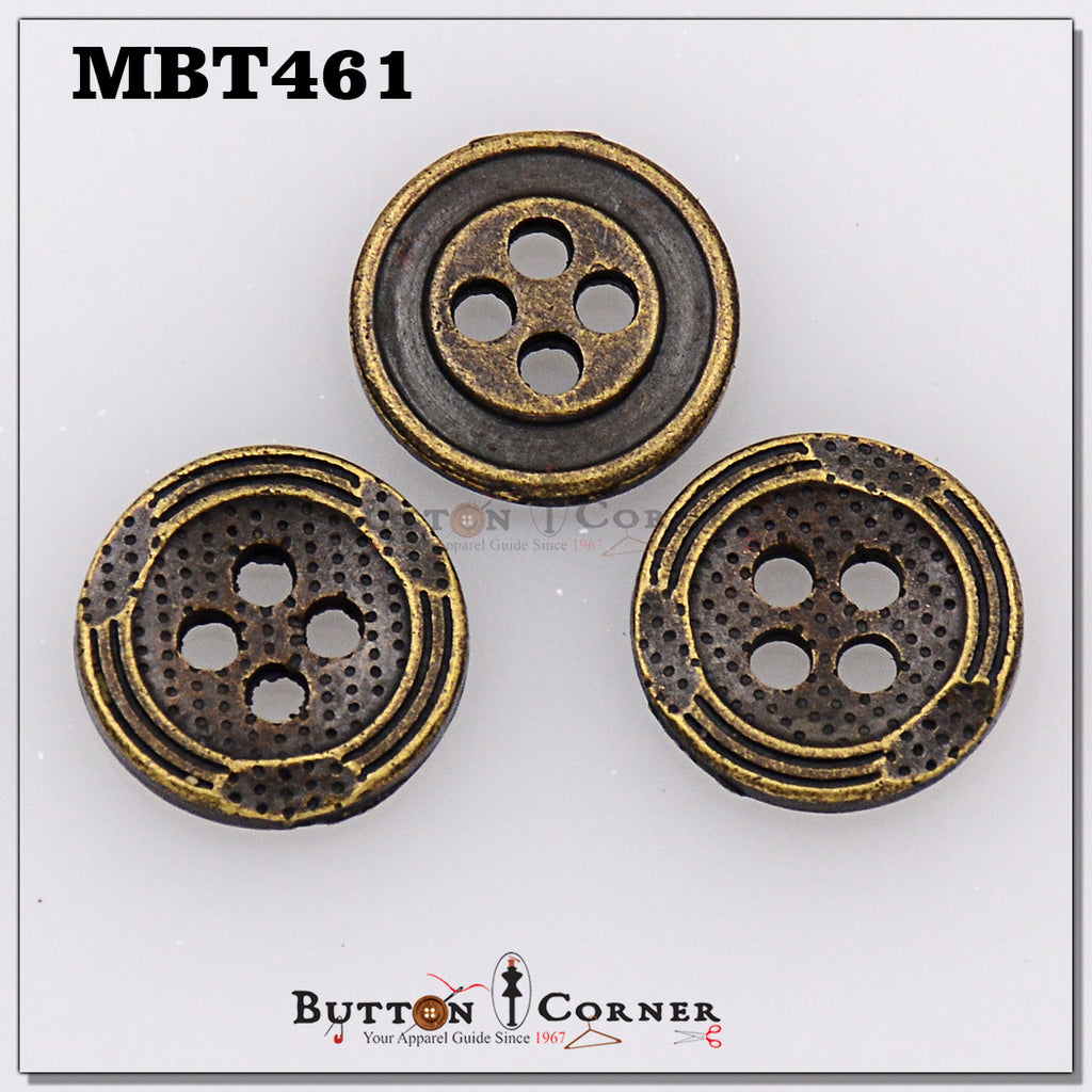 Border Design 4 Hole Metal Button