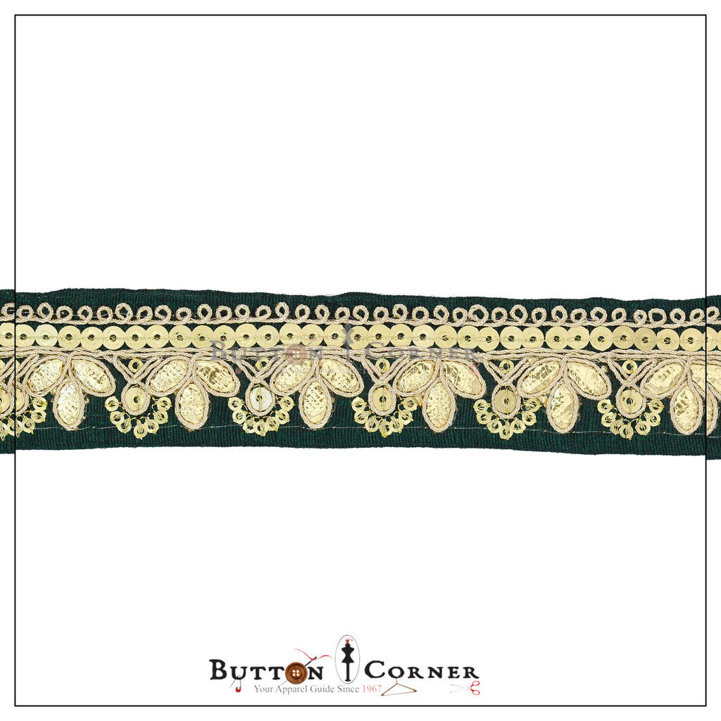 One Side Metallic Yarn Fancy Lace