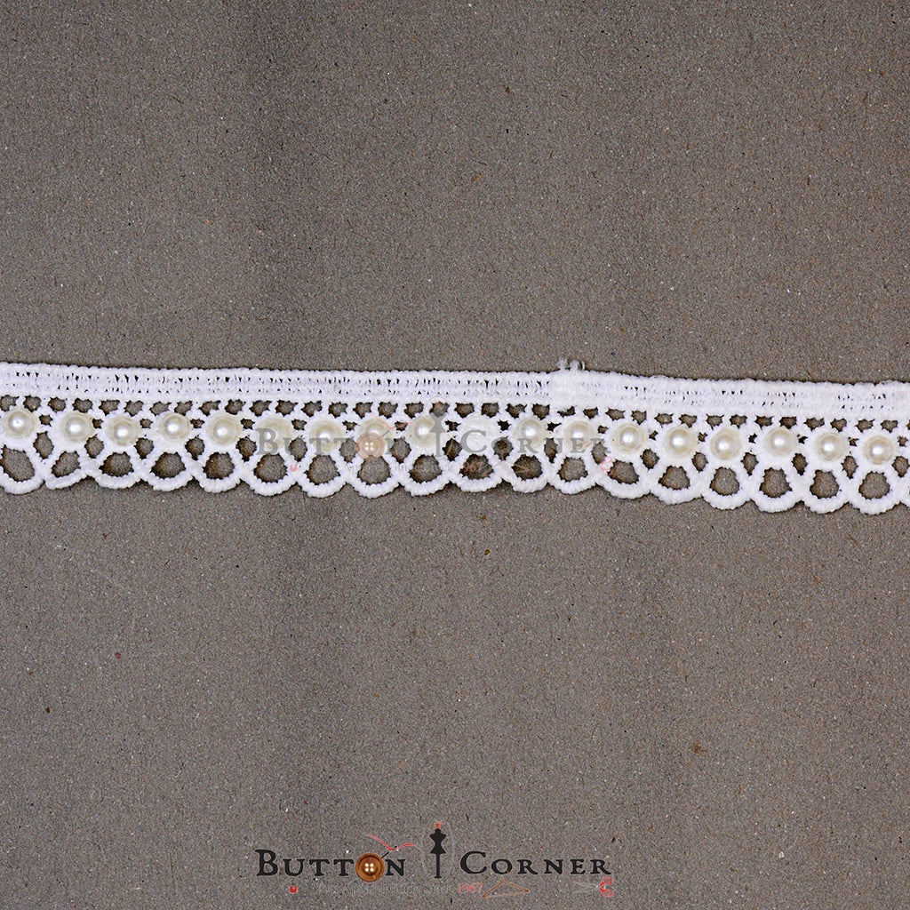 One Side Border Pearl Shuttle Lace