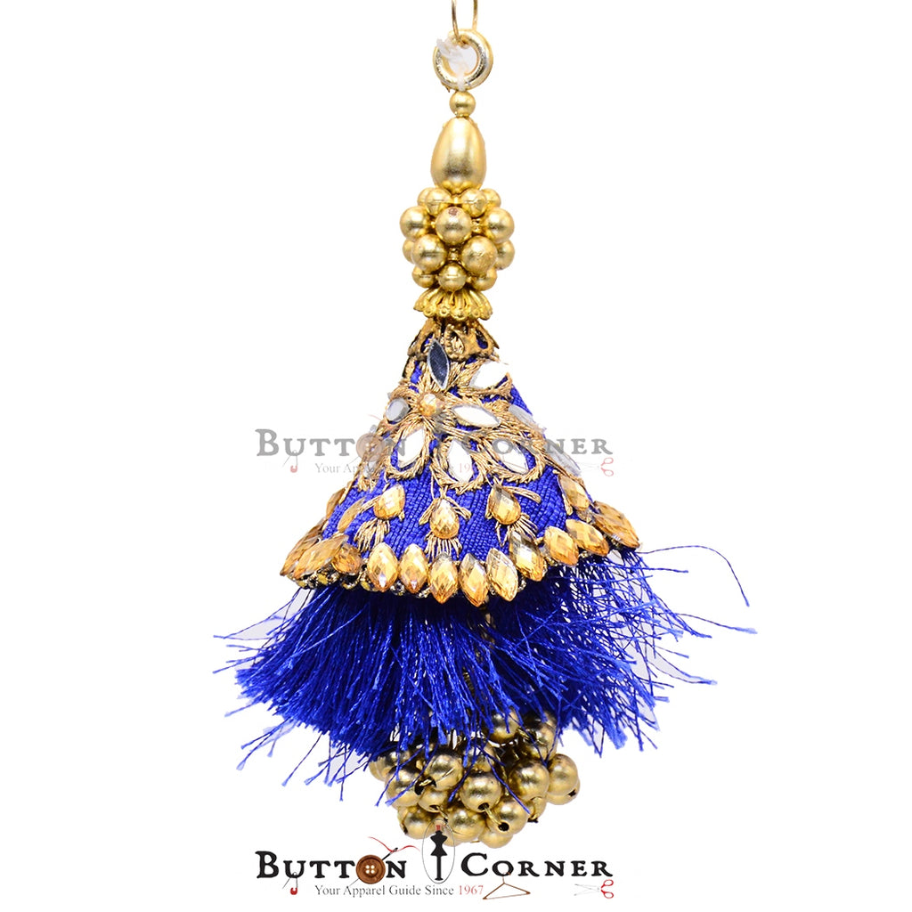 Fancy Kundan Lace With Pearl Tassel – Button Corner