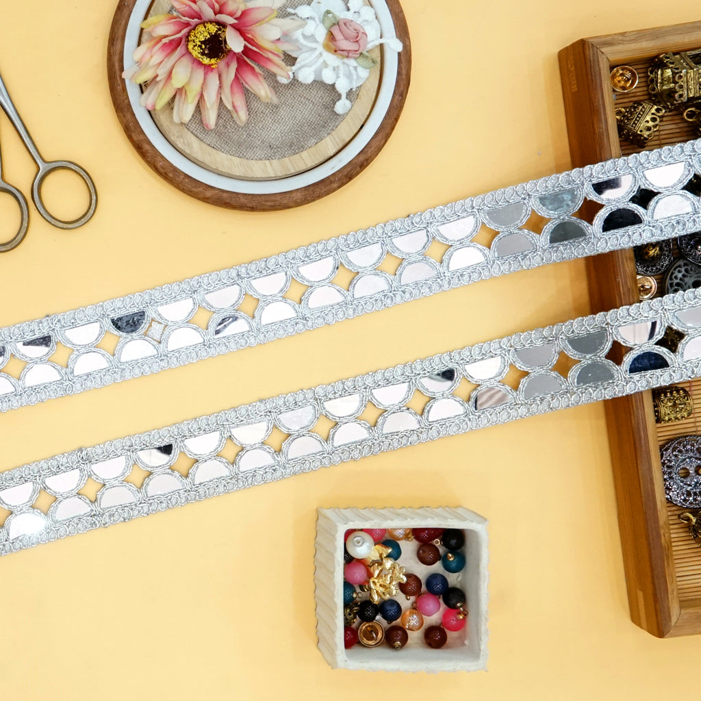 Fancy Metallic Yarn Mirror Lace