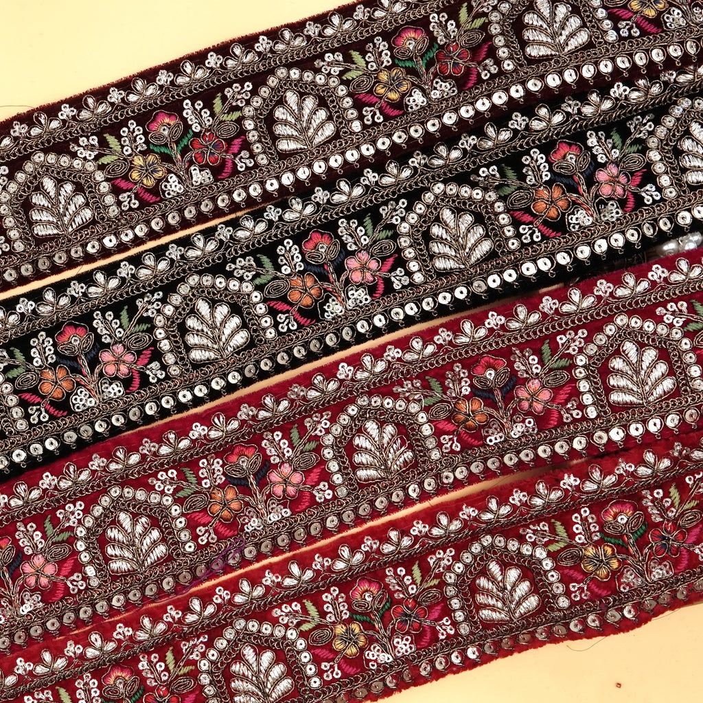 Fancy Sequence Lace In Velvet Fabric