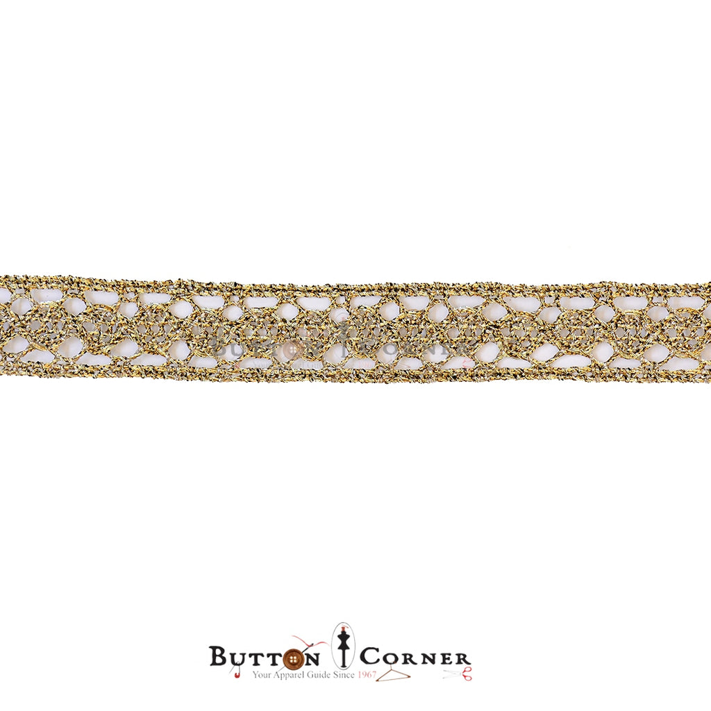 Double Side Border Metallic Yarn Lace