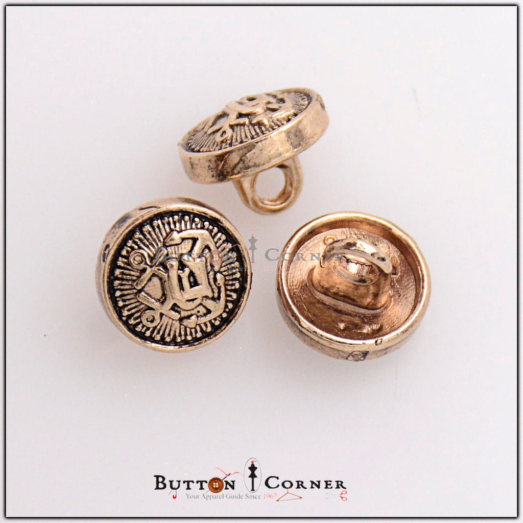 Double Anchor Metal Shirt Button