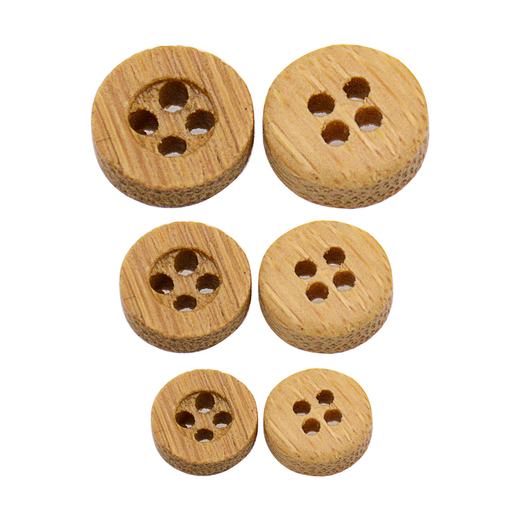 Flat Border 4 Hole Bamboo Button