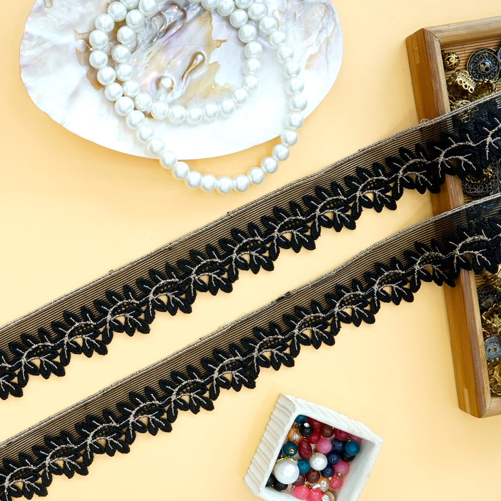 Metallic Yarn Net Shuttle Lace In Color