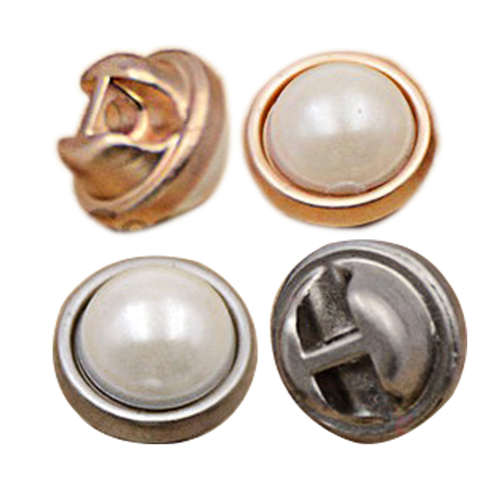 Metal Base Ladies Pearl Button