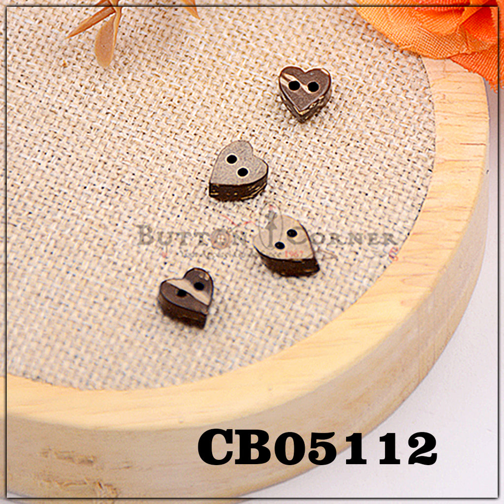 Heart Shape 2 Hole Coconut Button