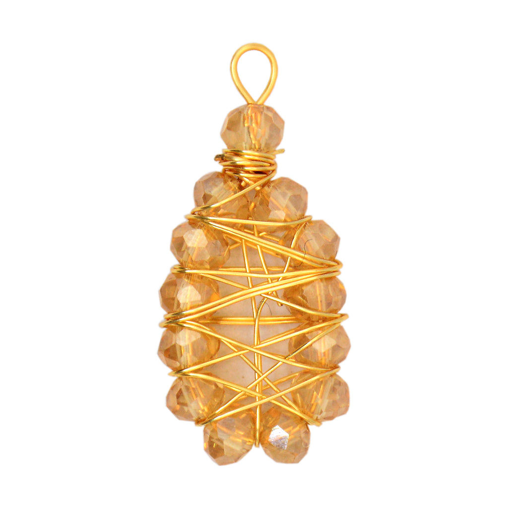Crystal Copper Wire Wrapped Pendant