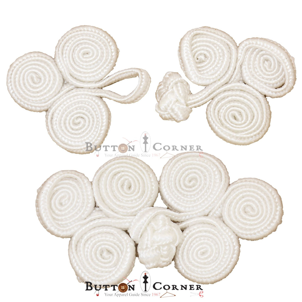Three Flower Chinese Frog Button