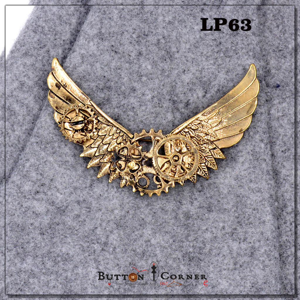 Steampunk Winged Gear Brooch