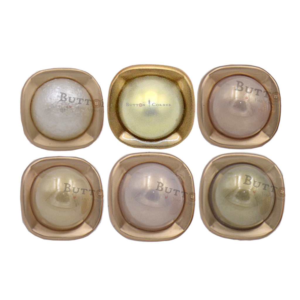 Square Shape With Pearl Shirt Button