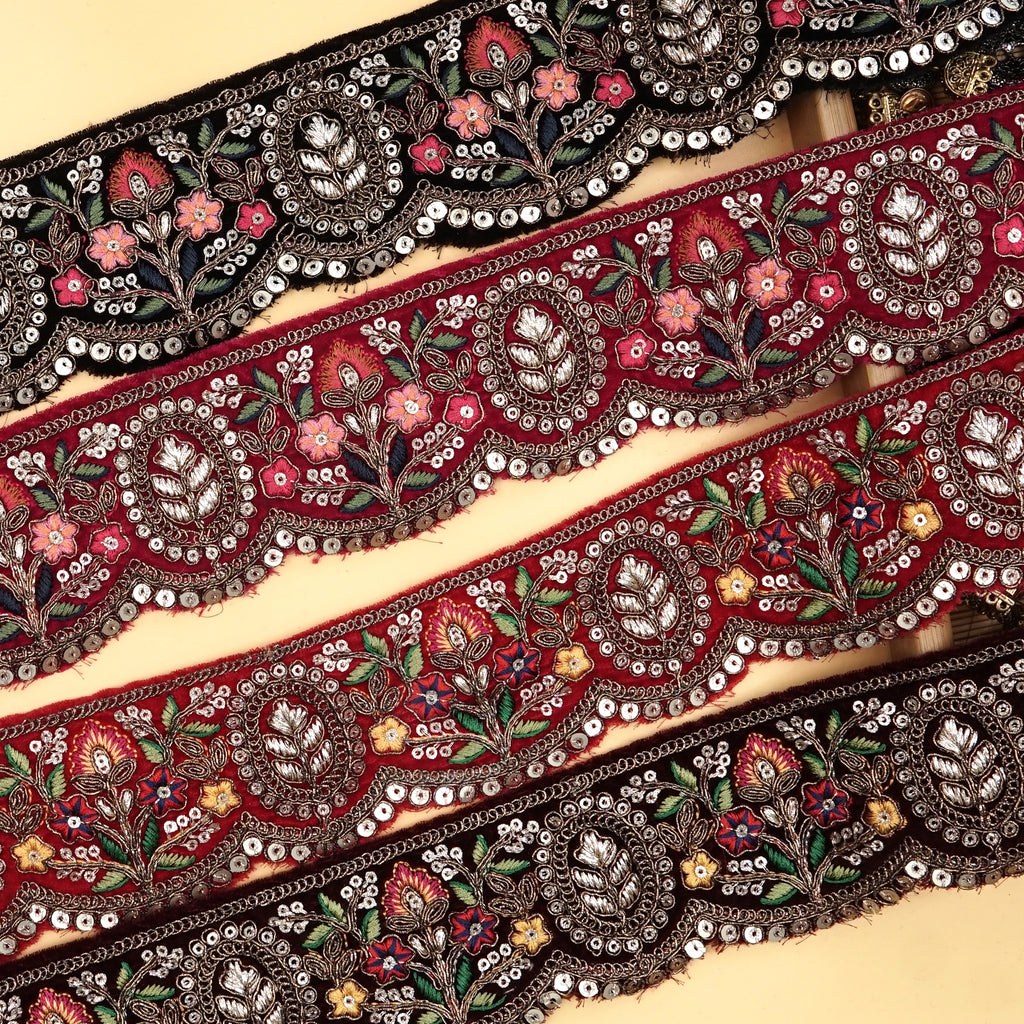 Fancy Sequence Lace In Velvet Fabric