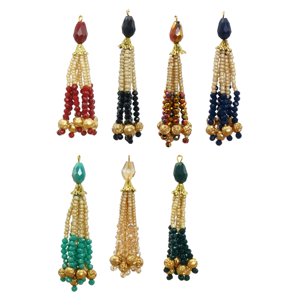 Fancy Glass Beads Crystals Tassel