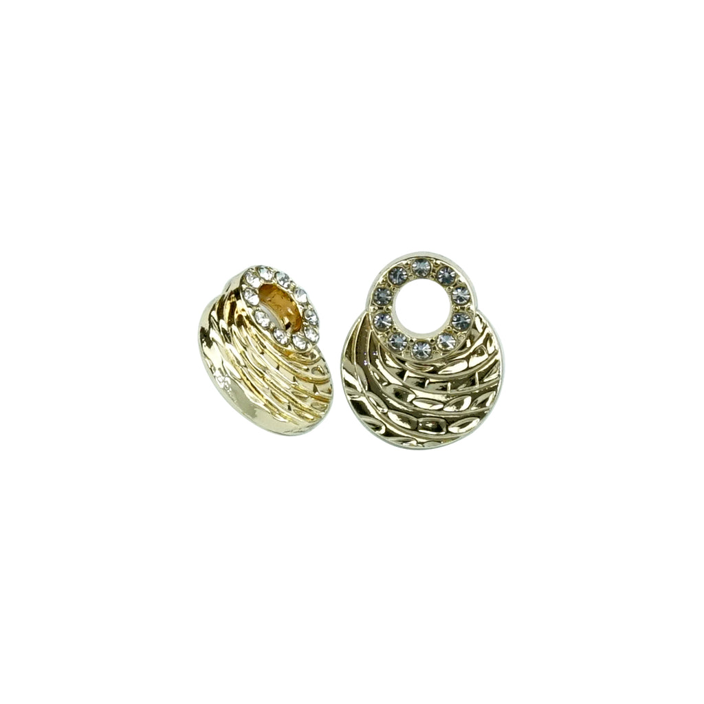 Side Hole With Stones Metal Button