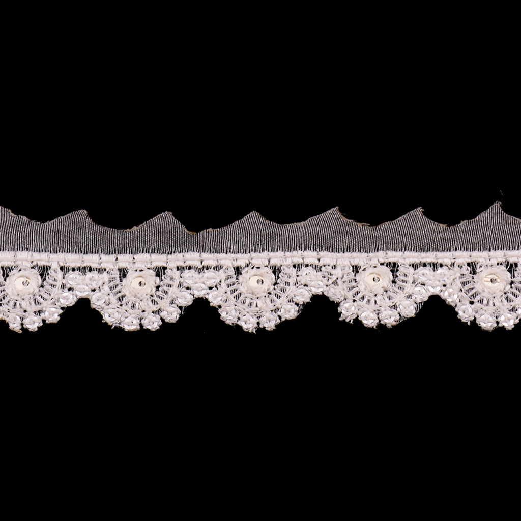 Fancy Metallic Yarn Sequence Lace