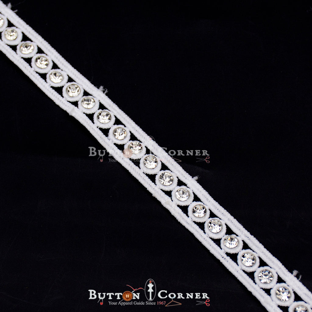 Double Side Border Stone Shuttle Lace
