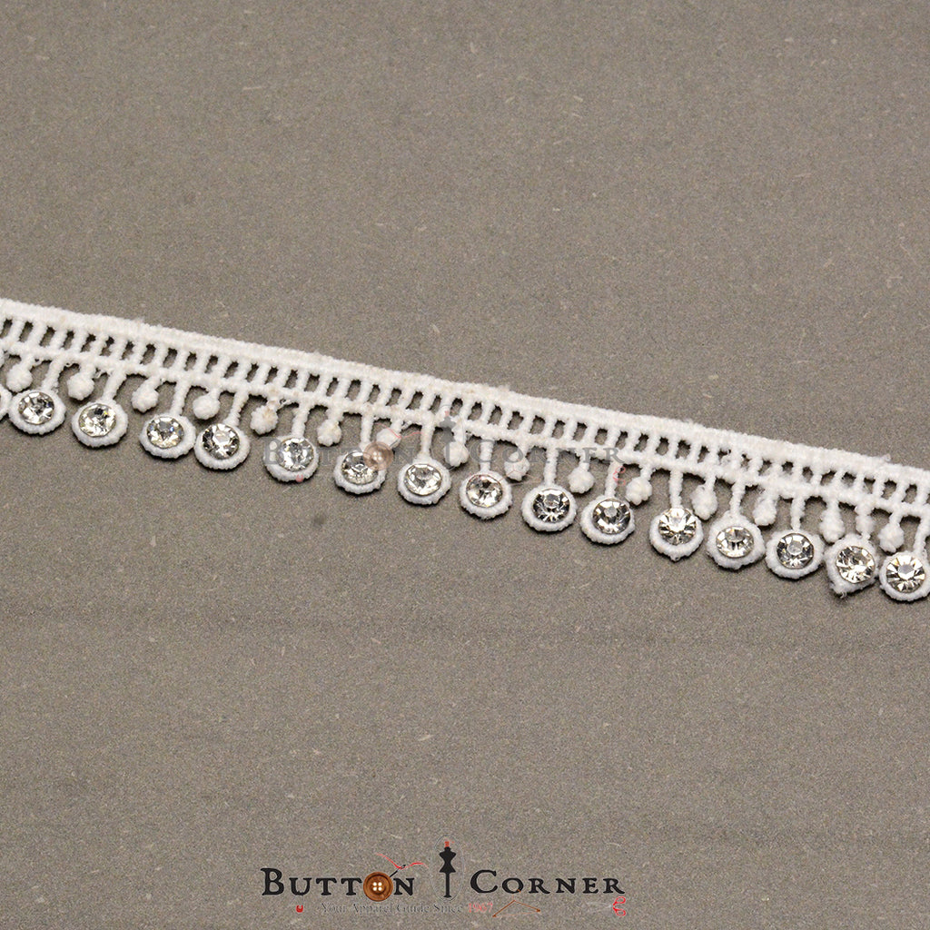 One Side Border Stone Shuttle Lace