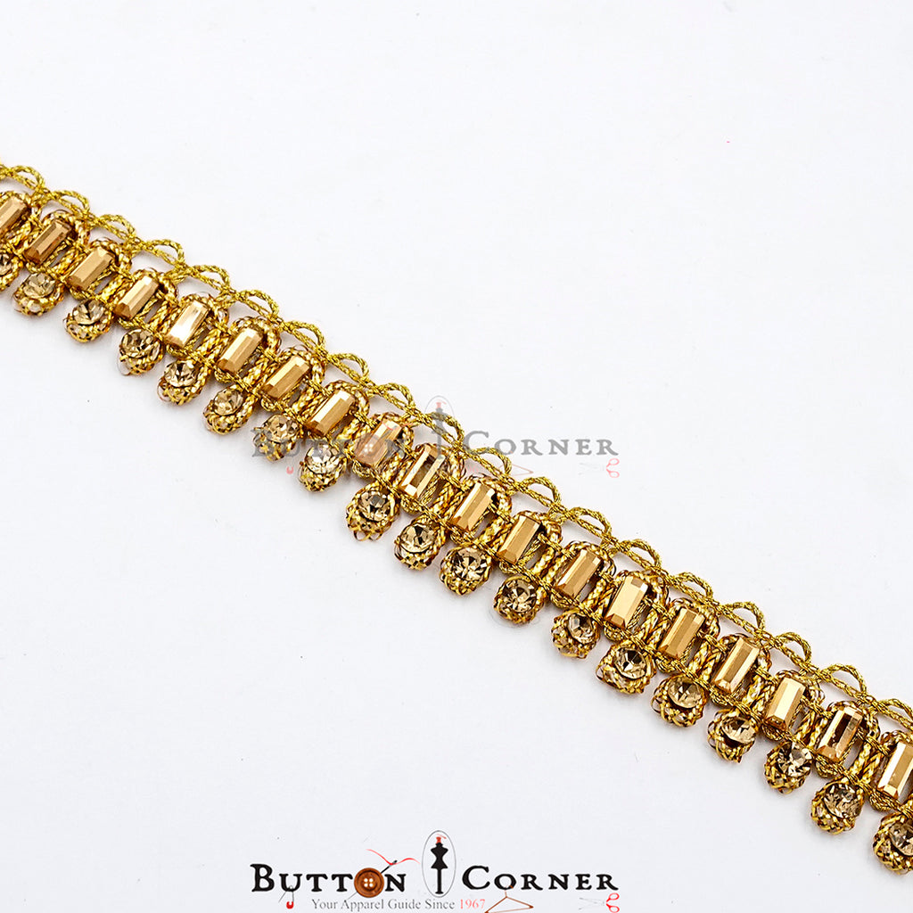 Fancy Metallic Yarn Stone Lace