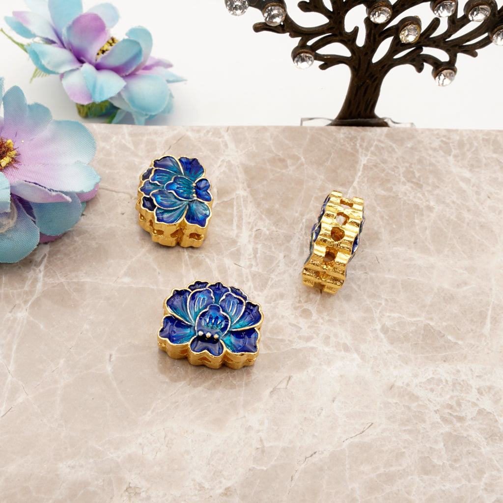 Enamel Lotus Spacer Beads