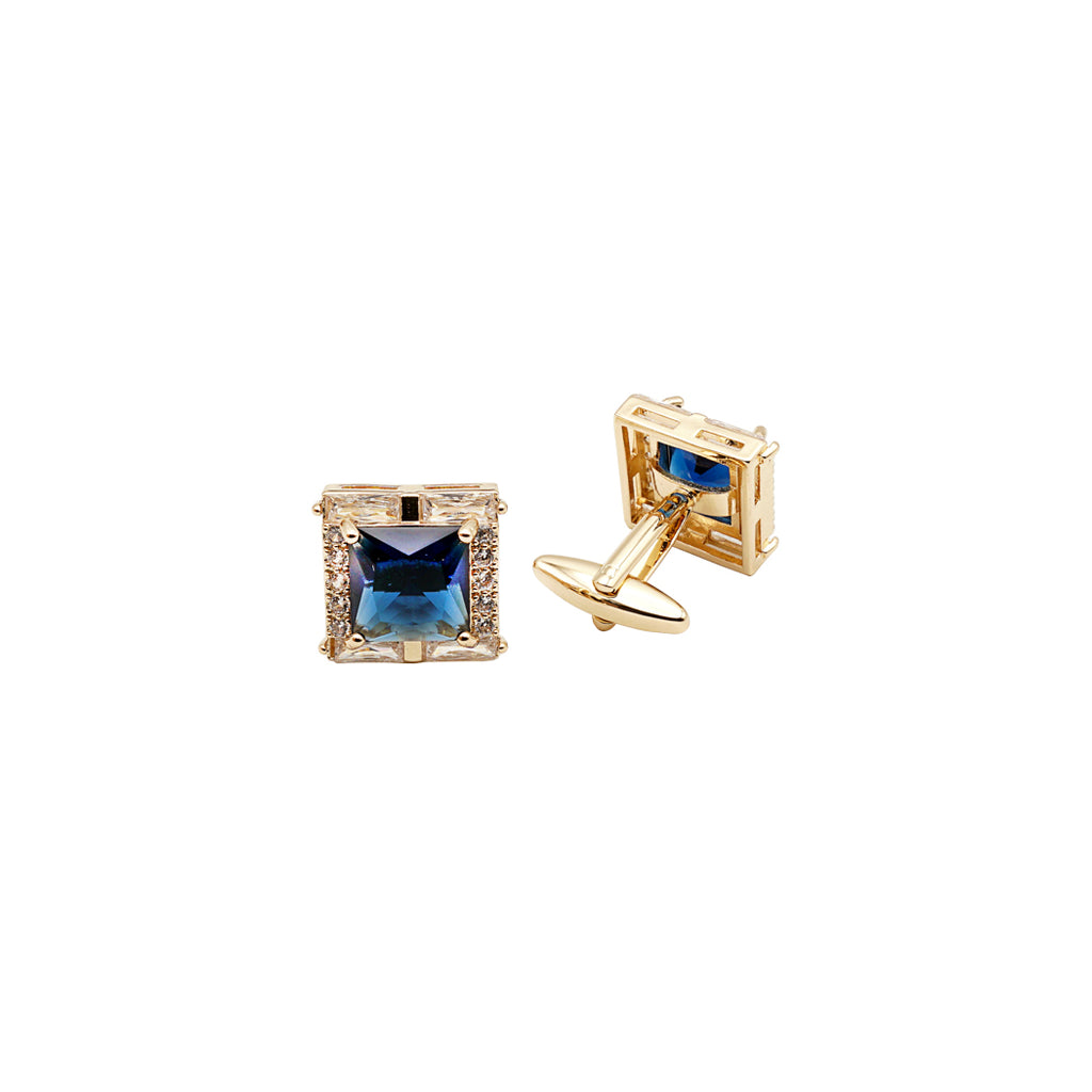 Gold Plated Crystal Square Cufflink